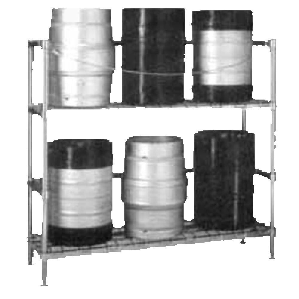 Metro 2KR345DC HD Super™ Beer-Keg Handling Rack 42"W X 18"D X 56-1/8"H (2) Dunnage Shelves