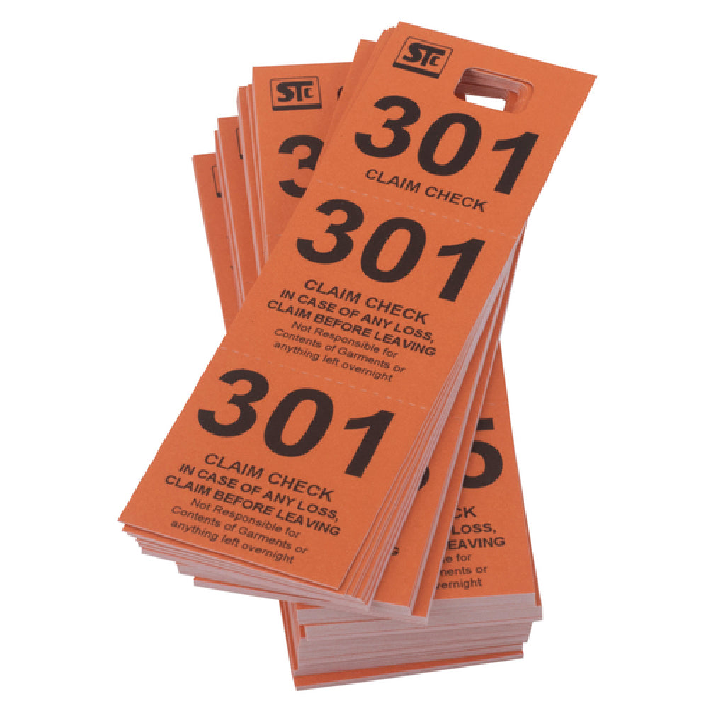 Stanton Trading 3GCR-ORANGE Coat Room Check Cardboard Triplicate Tickets Orange