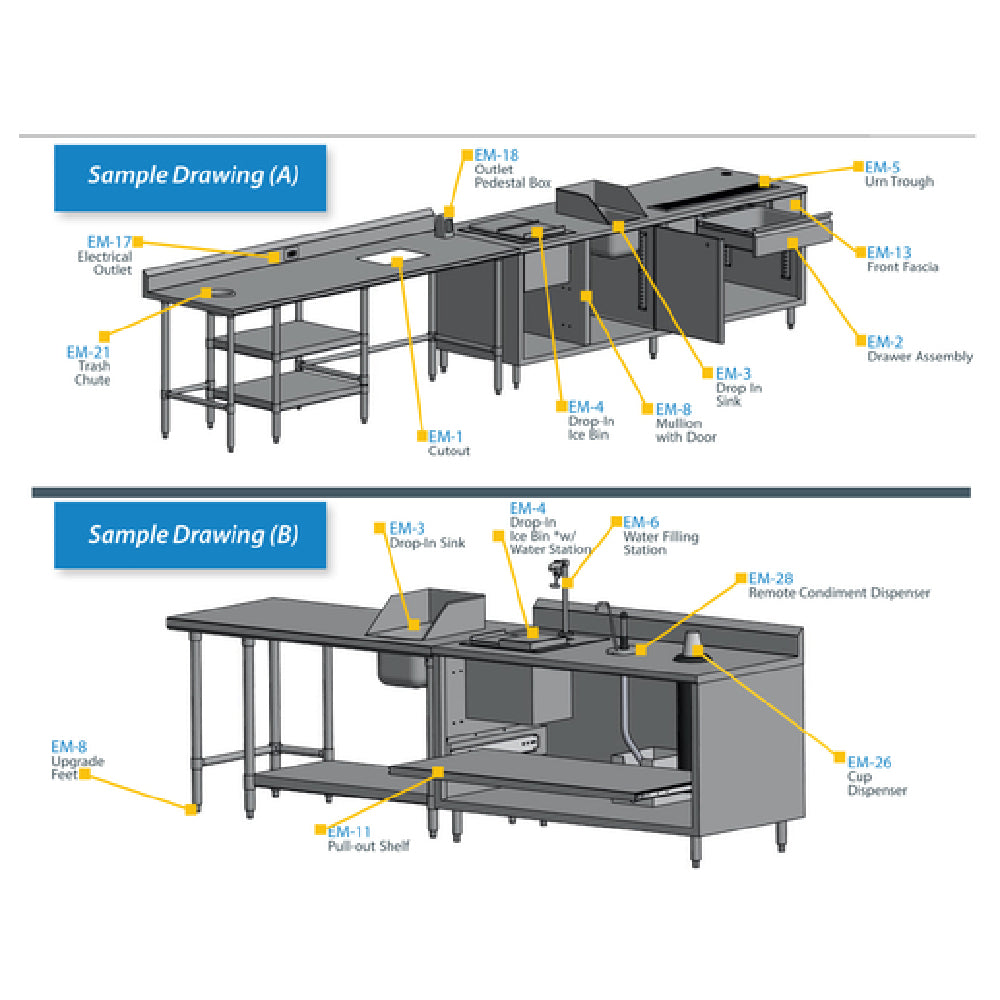 BK Resources EM-9A Center Table Bracing Connectors To Create "H" Bracing 4-legged Tables