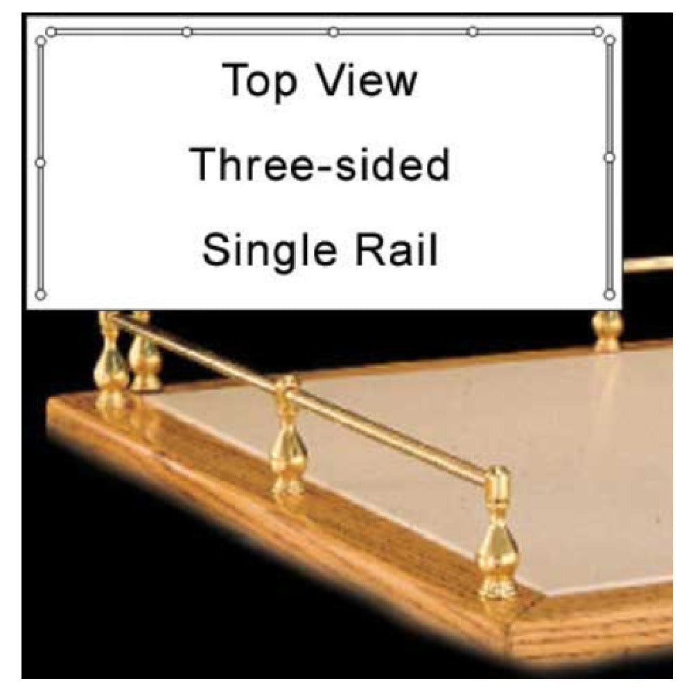 Forbes Industries 6032 Gallery Rails 3-sided Single Rail Brass