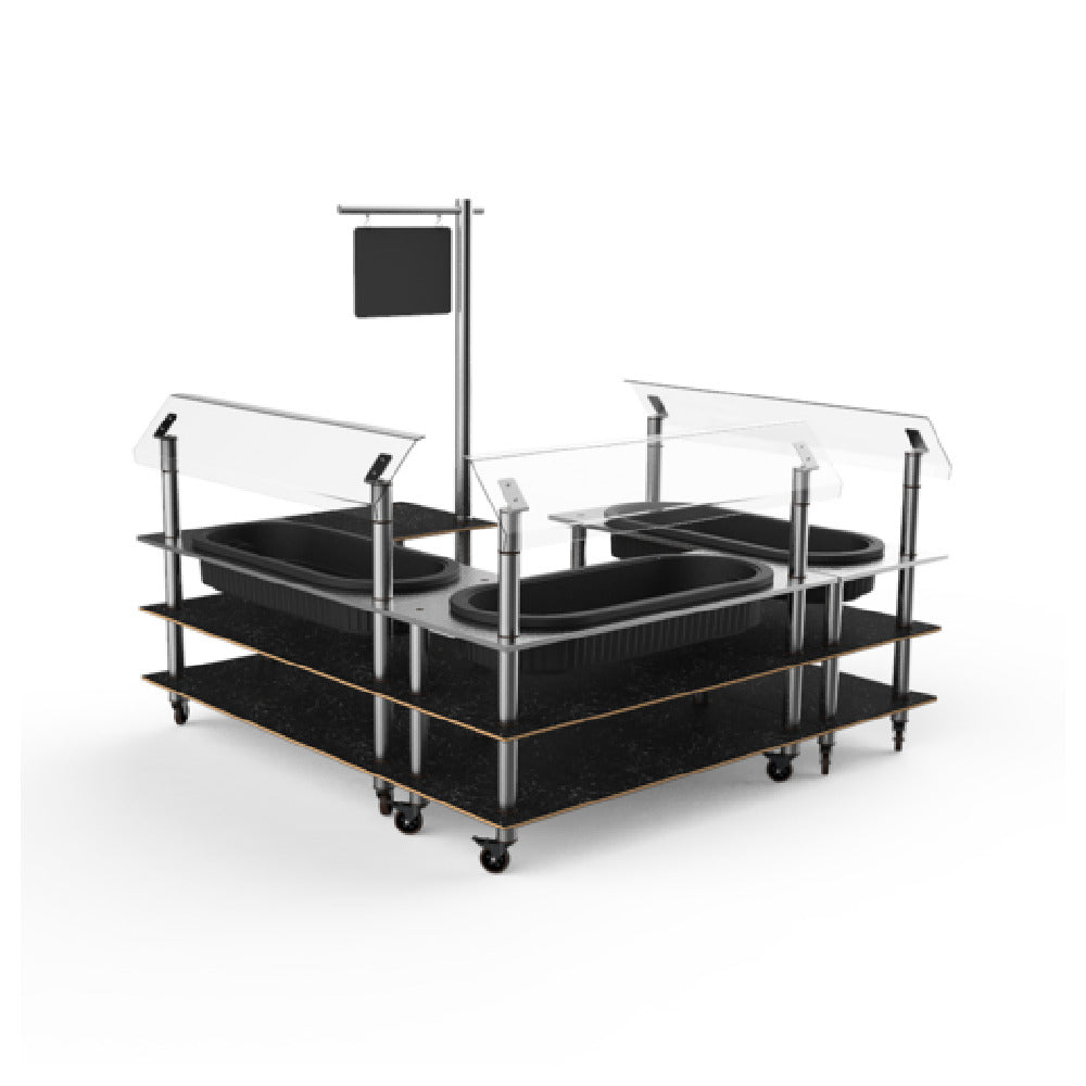 Steelite MGCMLB03MSXW Mogogo Buffet Solutions Modular Chilled Salad Station 3-tier
