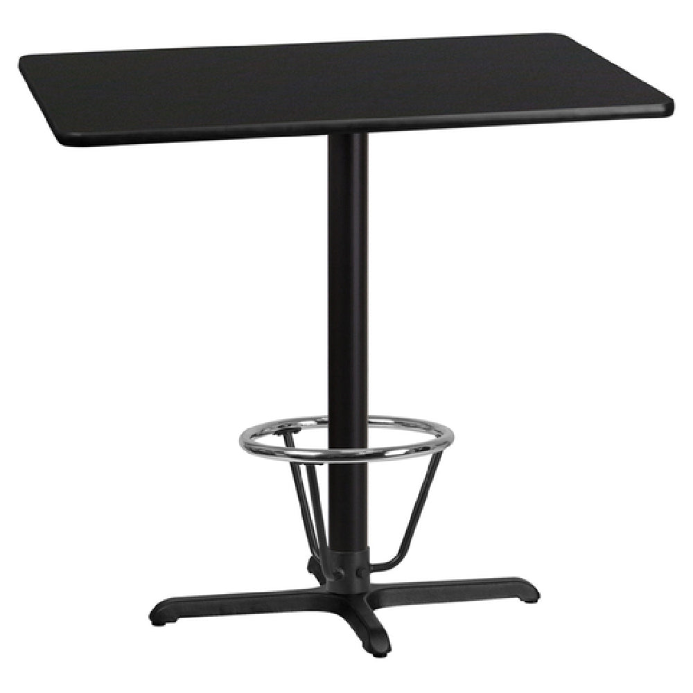 Flash Furniture XU-BLKTB-3042-T2230B-3CFR-GG Table 42"W X 30"D X 43-1/8"H Bar Height