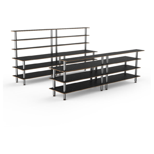 Steelite MGCMLC11MSXF Mogogo Buffet Solutions Modular Double Bar Includes: (1) 142" X 29-1/2" X 73"H Back Bar & (1) 142" X 34-1/2" X 47-1/2"H Front Bar