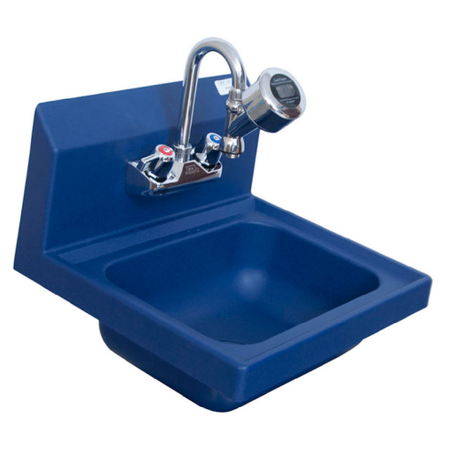 BK Resources APHS-W1410-STBPG Antimicrobial Hand Sink With Sanitimer Handwashing Timer