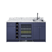Summit OASISMN35 - Turnkey Oasis Wet Bar, Midnight Navy Finish, Fully Assembled Hardwood Cabinetry & Countertop