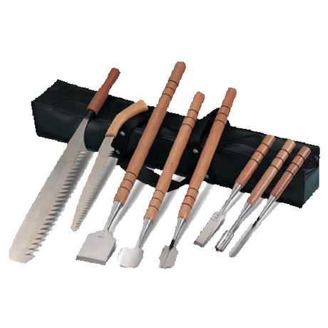 JB Prince C530 Gold Medal Ice Carving Set (8) Tools (saws And Chisels) Includes Vinyl Bag