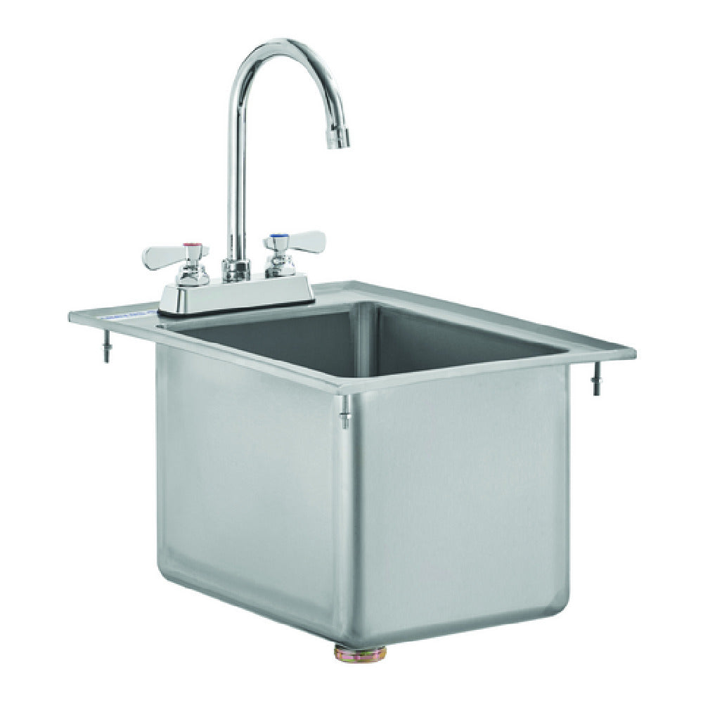 Hubert 147340 - Kratos Sink With 3.5" Gooseneck Faucet, Drop-in, 10"W X 14"D X 5"H