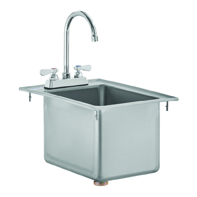 Hubert 147340 - Kratos Sink With 3.5" Gooseneck Faucet, Drop-in, 10"W X 14"D X 5"H
