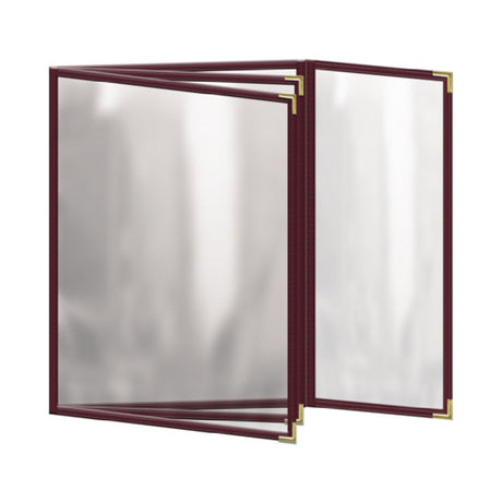 Risch TETBQ 8.5X11 Deluxe Clear Sewn Menu Cover 8-1/2" X 11" Triple Pocket Booklet