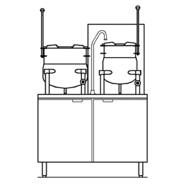 Crown Steam GMT-10-6_LP Kettle/Cabinet Assembly Gas (1) 6 Gallon & (1) 10 Gallon Tilting Kettles