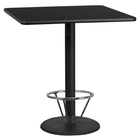 Flash Furniture XU-BLKTB-4242-TR24B-4CFR-GG Table 42"W X 42"D X 43-1/8"H Bar Height