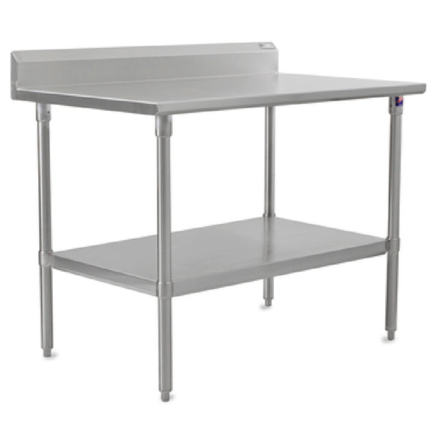 John Boos ST6R5-2472SSW Work Table 72"W X 24"D 16/300 Stainless Steel Top With 5" Backsplash