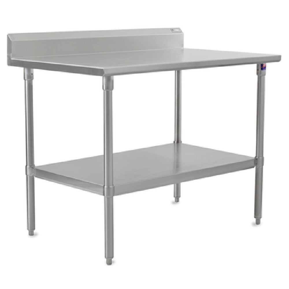 John Boos ST6R5-30144GSW Work Table 144"W X 30"D 16/300 Stainless Steel Top With 5" Backsplash