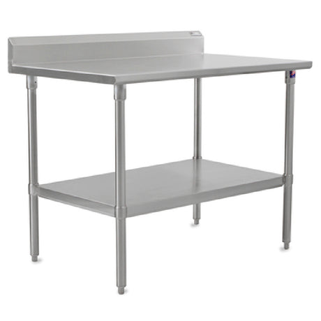 John Boos ST6R5-3630SSK Work Table 30"W X 36"D 16/300 Stainless Steel Top With 5" Backsplash