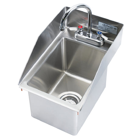 Krowne HS-1220 Drop-In Hand Sink 12"W X 18"D X 15-1/2"H OA 10" Wide X 14" Front-to-back X 10" Deep Compartment