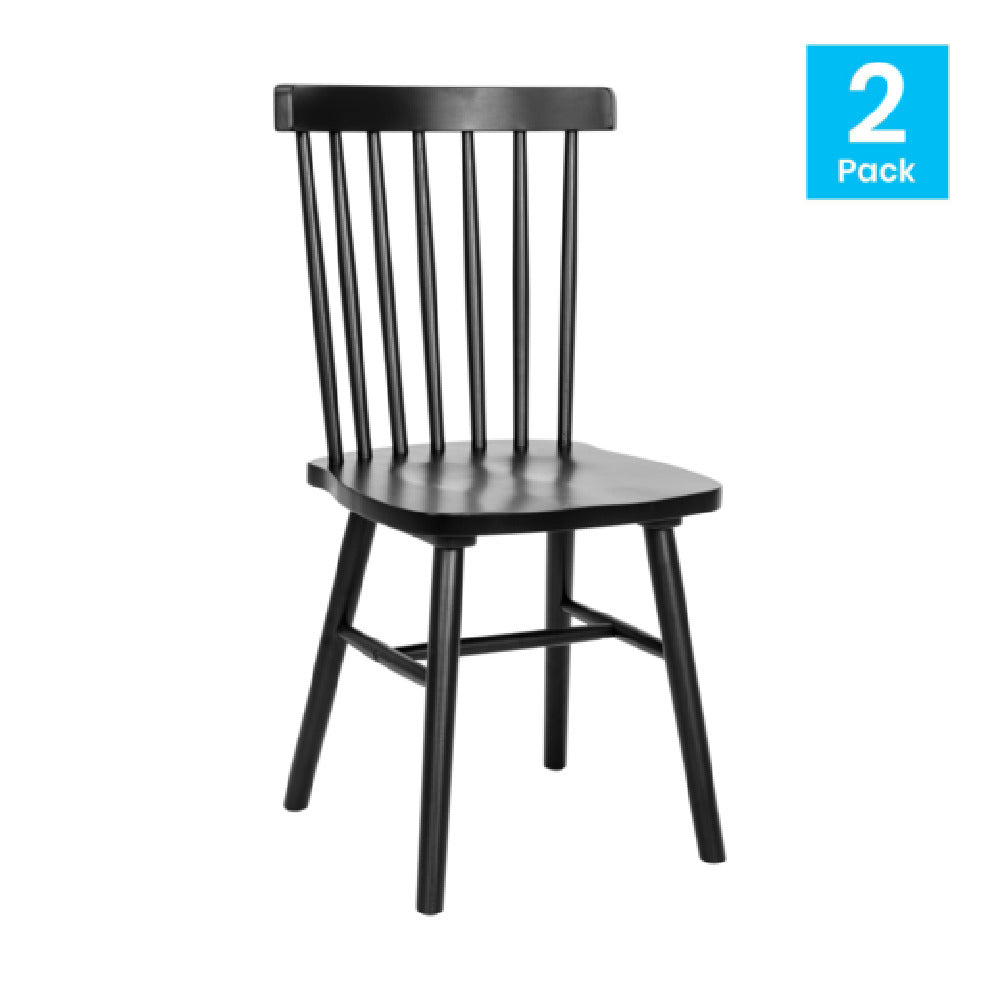 Flash Furniture ZH-8101WR-BK-2-GG Ingrid Dining Chair 600 Lb. Weight Capacity