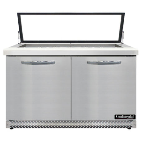 Continental Refrigerator SW48N18M-HGL-FB Mighty Top Sandwich Unit With Hinged Glass Lid