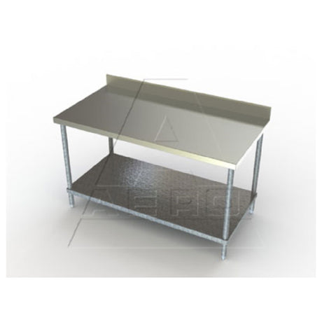 AERO Manufacturing 3TGB-36132 Delux™ Work Table 132"W X 36"D X 39"H 16/304 Stainless Steel Top Reinforced With (4) Galvanized Steel Box Channels