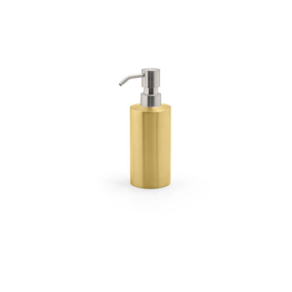 FOH RSP014GOS22 12oz Brushed Stainless Pump Matte Brass With Mirrored Top Includes One RSP101BSS23 Mirrored Stainless Pump Top Silver