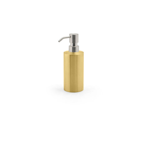 FOH RSP014GOS22 12oz Brushed Stainless Pump Matte Brass With Mirrored Top Includes One RSP101BSS23 Mirrored Stainless Pump Top Silver