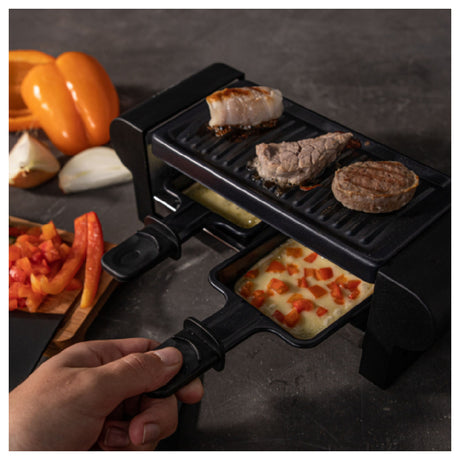 BOSKA 851110 - Boska Raclette Mini 110V, 11.96''W X 8.3''D X 4.33''H, Carbon Steel Grill Plate And Pan