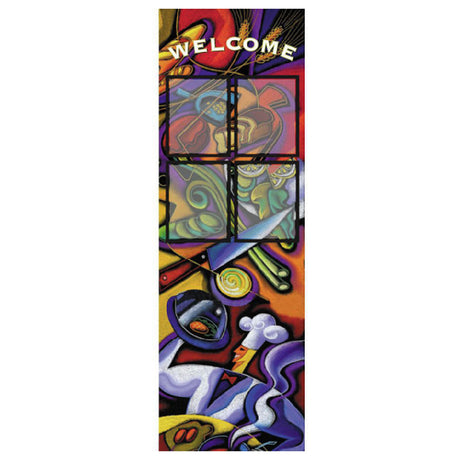 Hubert 75457 - Menu Board, 4-pocket, Floor Stand
