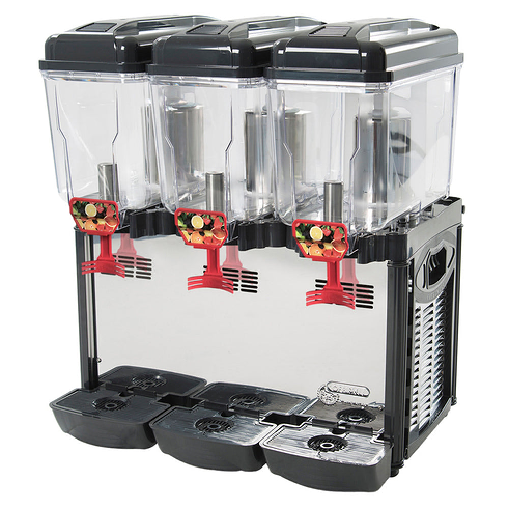 Eurodib CD3J Cofrimell Juice Dispenser (3) 3 Gallon (12 Liters) Removable Polycarbonate Bowls