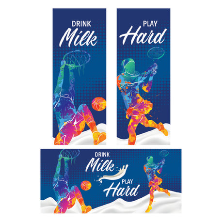 Hubert 71461 - Vinyl Magnetic Signs For Triple Valve Milk Dispenser, Set Of 3 - "DRINK MILK