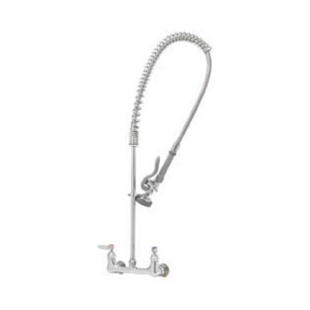 T&S Brass 5PR-8WLZ00 Pre-Rinse Unit 8" Wall Mount Mixing Faucet QT Ceramic Cartridges