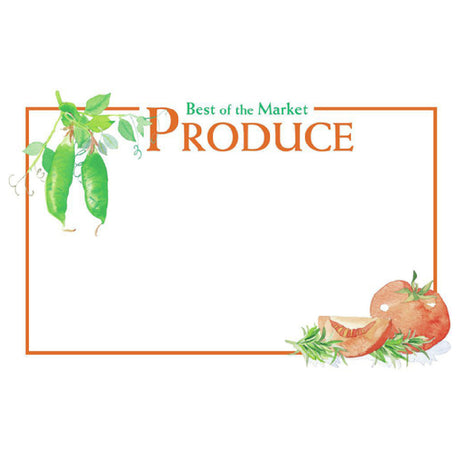 Hubert 63504 - Sign Card, "Best Of The Market Produce" Imprinted, 11" X 7"