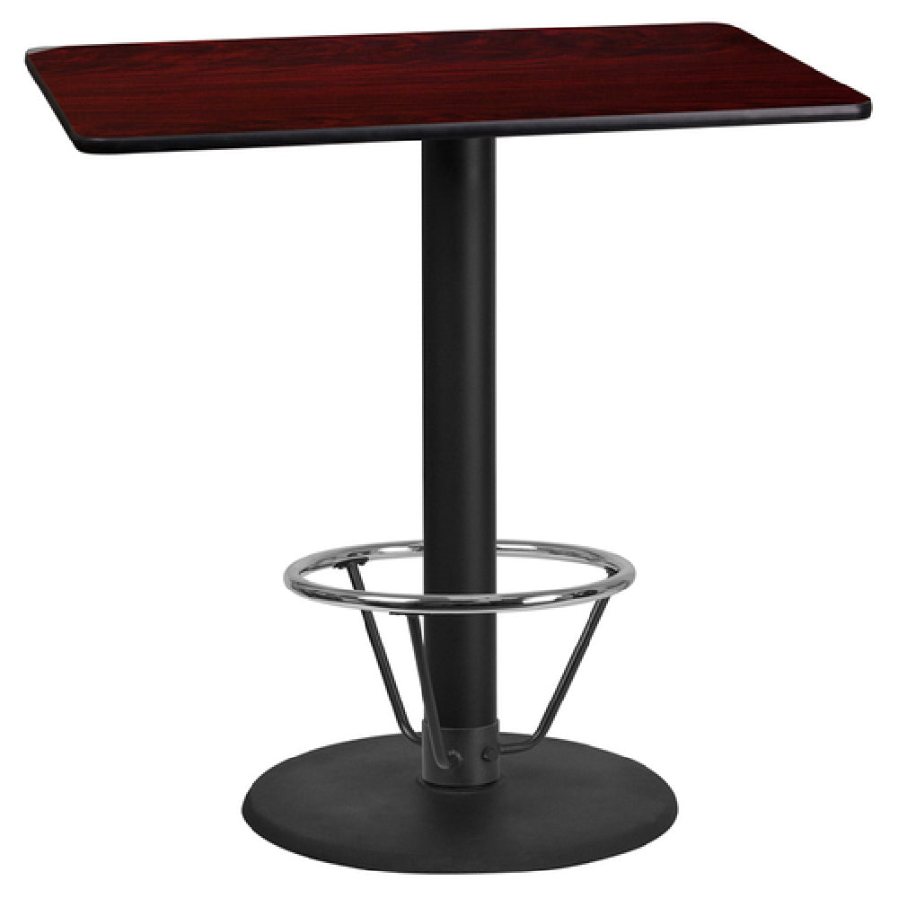 Flash Furniture XU-MAHTB-2442-TR24B-4CFR-GG Table 42"W X 24"D X 43-1/8"H Bar Height