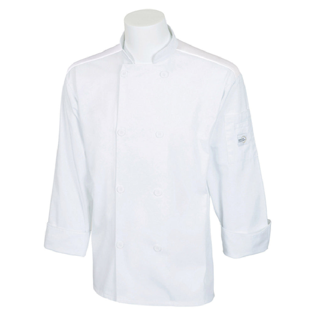 Mercer Culinary M60017WH3X Millennia Air® Unisex Jacket Full Mesh Back (8) Traditional Buttons