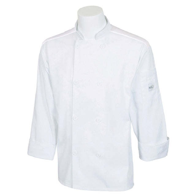 Mercer Culinary M60017WHL Millennia Air® Unisex Jacket Full Mesh Back (8) Traditional Buttons