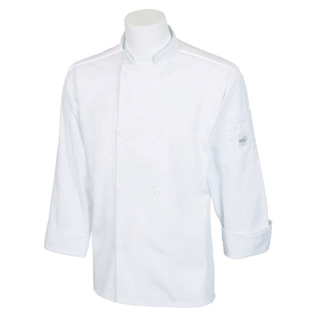 Mercer Culinary M60017WHM Millennia Air® Unisex Jacket Full Mesh Back (8) Traditional Buttons