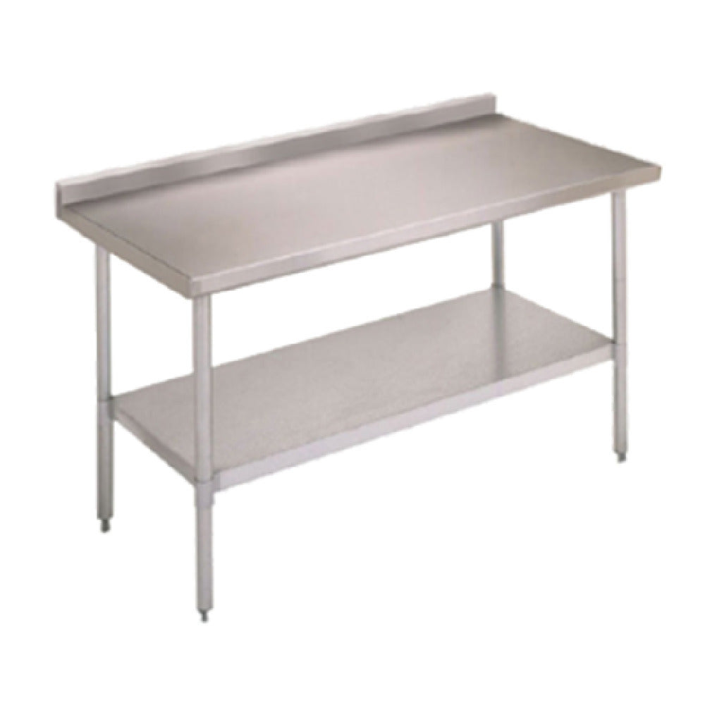 John Boos FBLGR5-7224-X Economy Work Table 72"W X 24"D 18/430 Stainless Steel Top With 5" Backsplash & Turndown