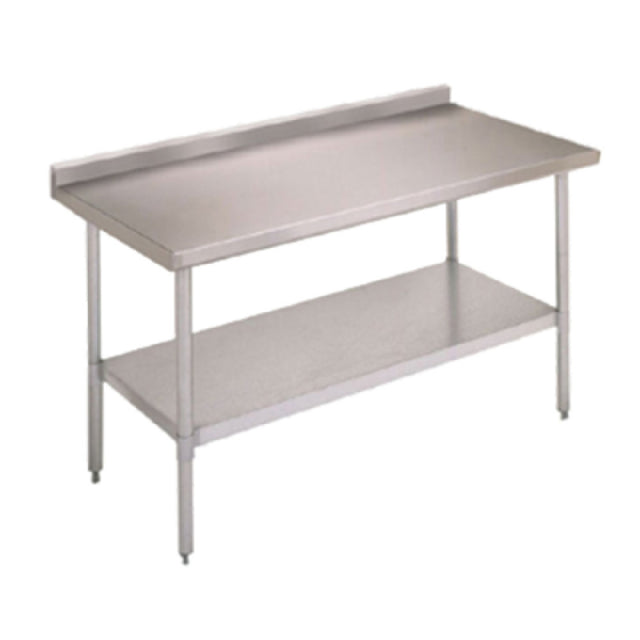 John Boos FBLGR5-7230-X Economy Work Table 72"W X 30"D 18/430 Stainless Steel Top With 5" Backsplash & Turndown