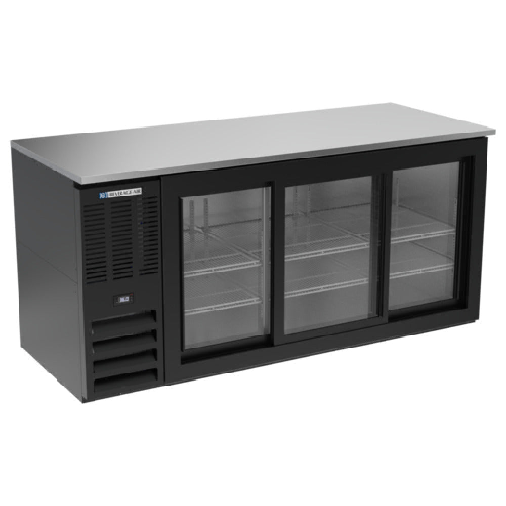 Beverage Air BB72HC-1-F-GS-B - Refrigerated Food Rated Back Bar Storage Cabinet, Three-section