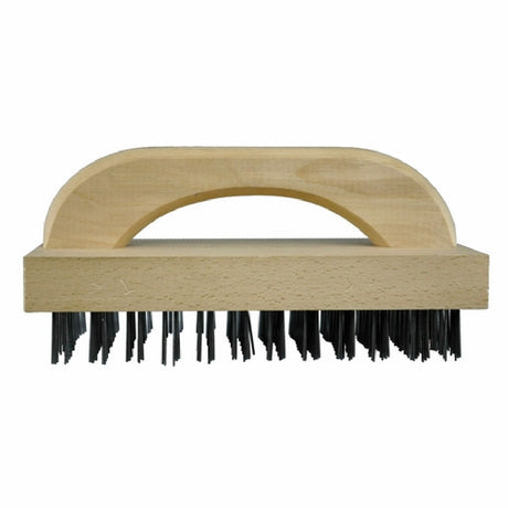 Omcan 44219 (44219) Butcher Block Brush 9"D Handle Flat Carbon Wire Bristles