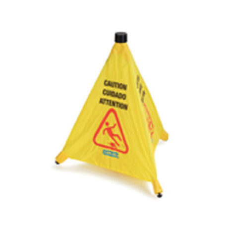 Carlisle 3694204 Carlisle Safety Pop-Up Cone Floor Sign "Caution" 18"W X 20"H