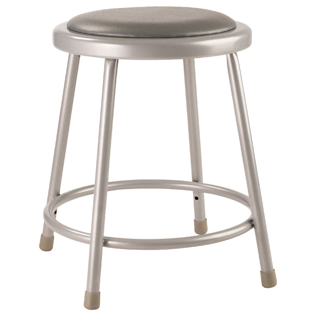 National Public Seating 6418 NPS® Vinyl Padded Steel Stool 18"H 14" Round Seat With 11-1/2" Dia. Vinyl Padding