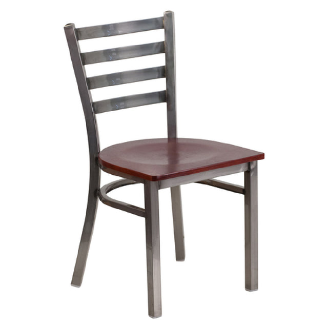 Flash Furniture XU-DG694BLAD-CLR-MAHW-GG Hercules Series Restaurant Chair Metal Ladder Back