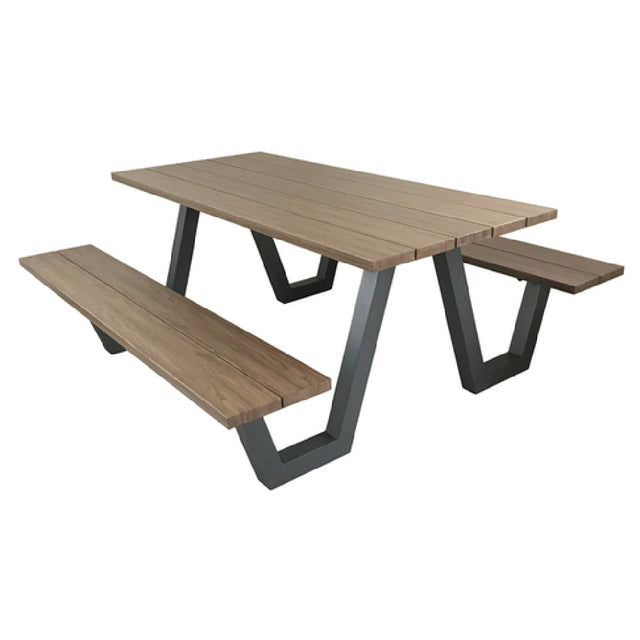 Emuamericas Llc A1820-22-404 Sid Picnic Table 70" X 72" X 30"H Overall 32" X 72" Rectangular Top