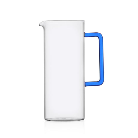 Rosenthal Sambonet Paderno IC359.555 Jug With Blue Handle 40.6 Oz. 4.3" Dia. X 9.1"H