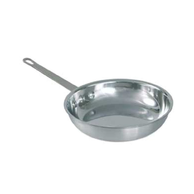 Crestware FRY08 Fry Pan 8-1/2" Riveted Chrome Plated Steel Handle