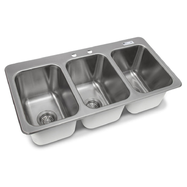 John Boos PB-DISINK101410-3 Pro-Bowl Drop-In Sink 3-compartment 36"W X 18-1/2"D X 10"H Overall Size