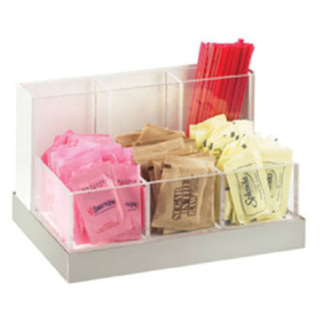 Cal Mil 3013-55 Luxe Condiment/Stir-Stick Organizer 8-3/4"W X 6"D X 5"H (6) Bins