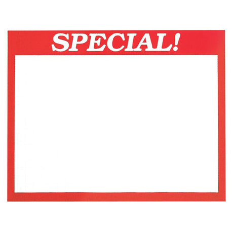 Hubert 25987 - Sign Card, "Special" Imprinted, 11" X 7"
