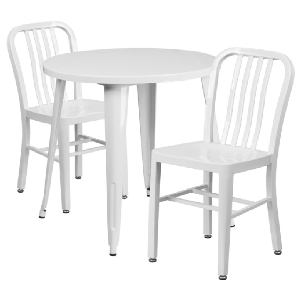 Flash Furniture CH-51090TH-2-18VRT-WH-GG Table And Chair Set Includes (1) 30" Dia. X 29-1/2"H Table