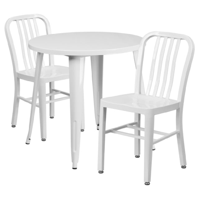 Flash Furniture CH-51090TH-2-18VRT-WH-GG Table And Chair Set Includes (1) 30" Dia. X 29-1/2"H Table