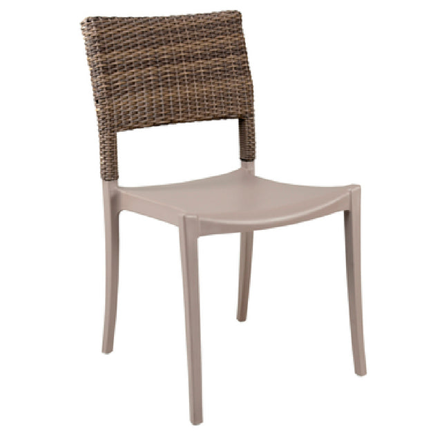 Grosfillex US985181 Java Stacking Side Chair Indoor/outdoor Use Wicker Design Back